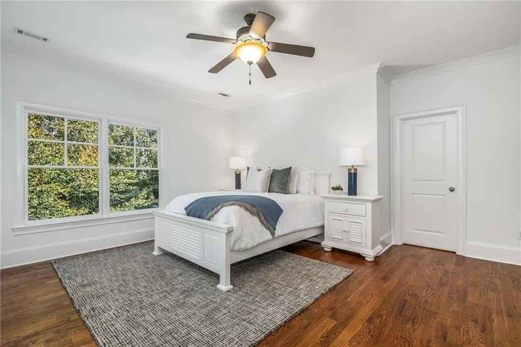 Rear facing Bedroom #3 with ensuite bath and walk-in closet