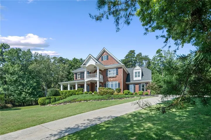 Brick exterior with white trim