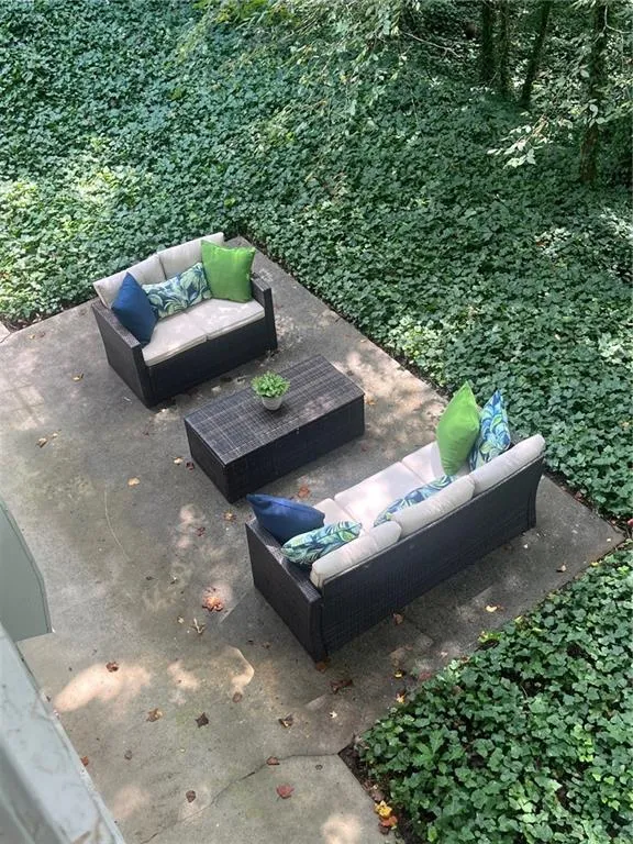 Cozy up to back patio to relax and see the deer visit