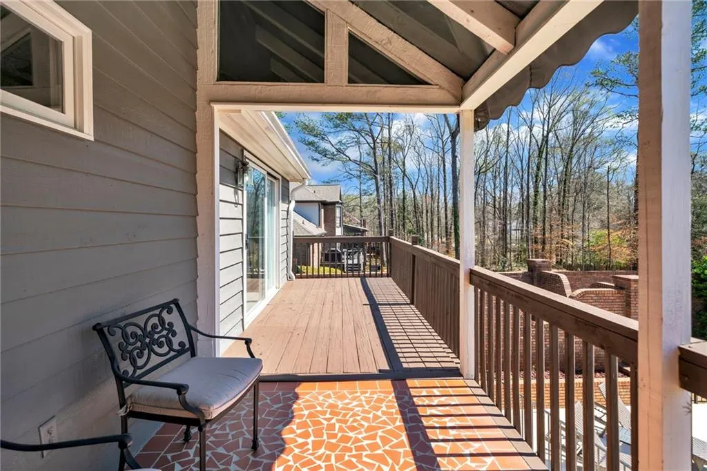 View of wooden deck