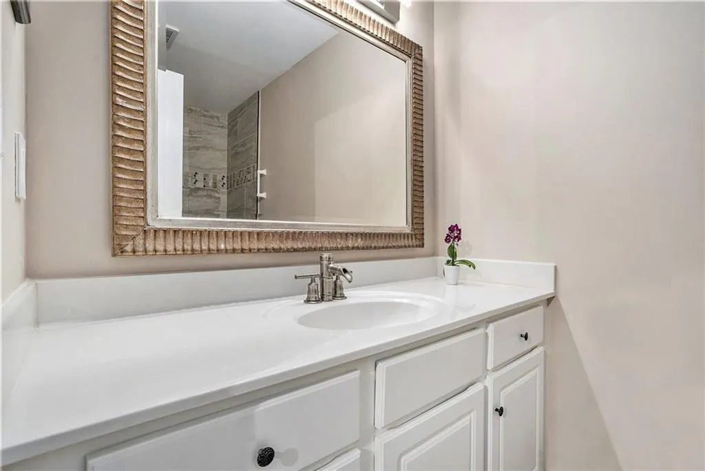 Bathroom featuring extra wide vanity