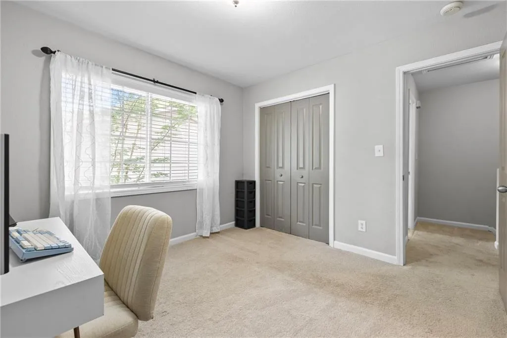 Office area with carpet floors