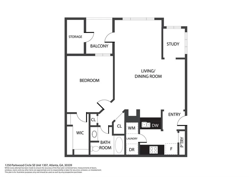 1250 Parkwood Circle Se Unit 1307, Atlanta, Georgia 30339, 1 Bedroom Bedrooms, ,1 BathroomBathrooms,Residential,For Sale,1250 Parkwood Circle Se Unit 1307,7617342