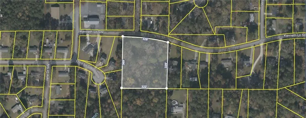 Map of property location with property parcel outlined
