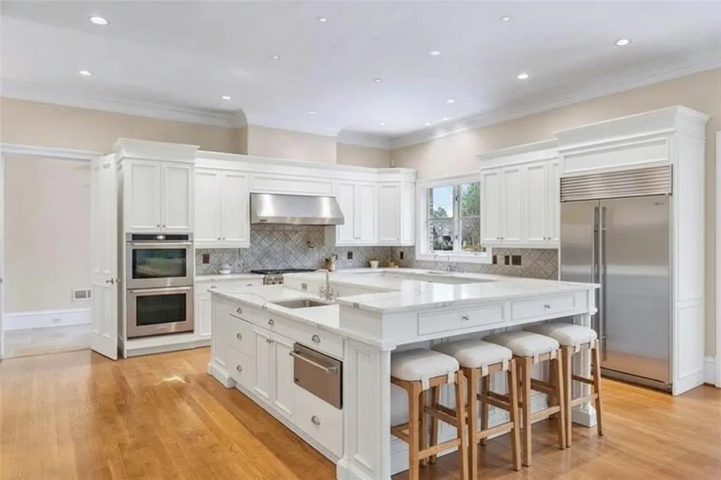 Virtually updated counters and white cabinets