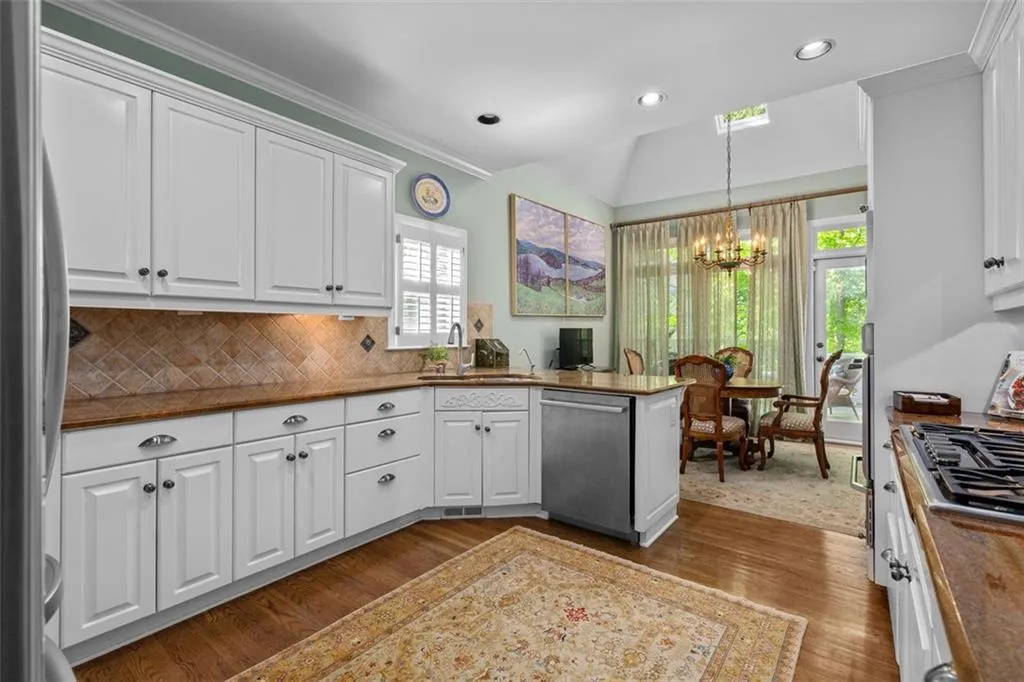 Large kitchen with custom cabinets
