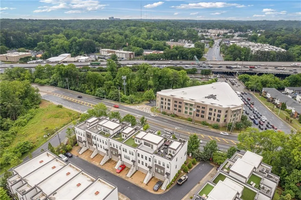 Bird's eye view of a major roadway