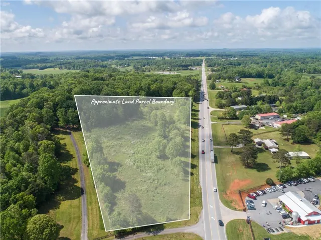 Aerial view of corner lot