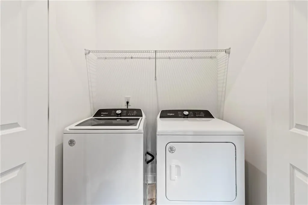 Full sized laundry closet. Pictures are of model home