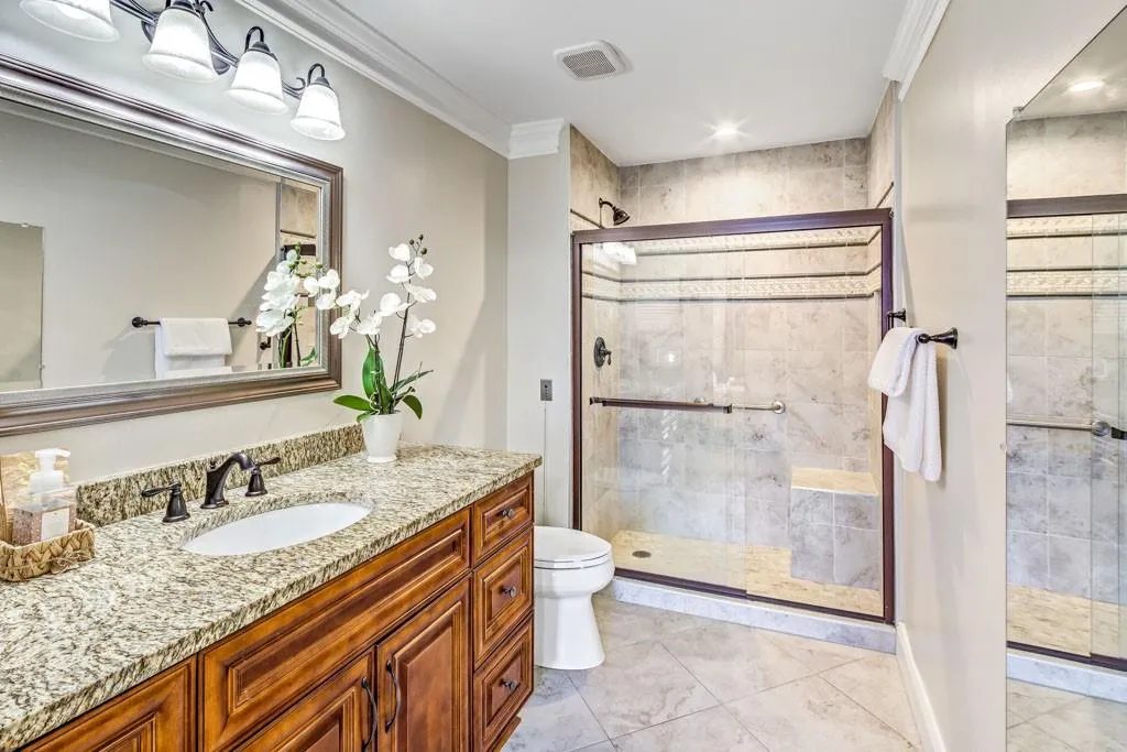 Shower with built in seat