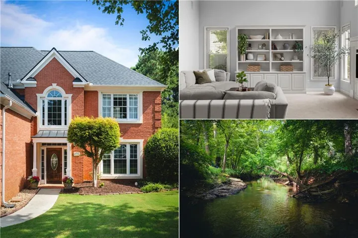 Property Image Collage. Presenting the exterior, an interior space, and a natural element of the property