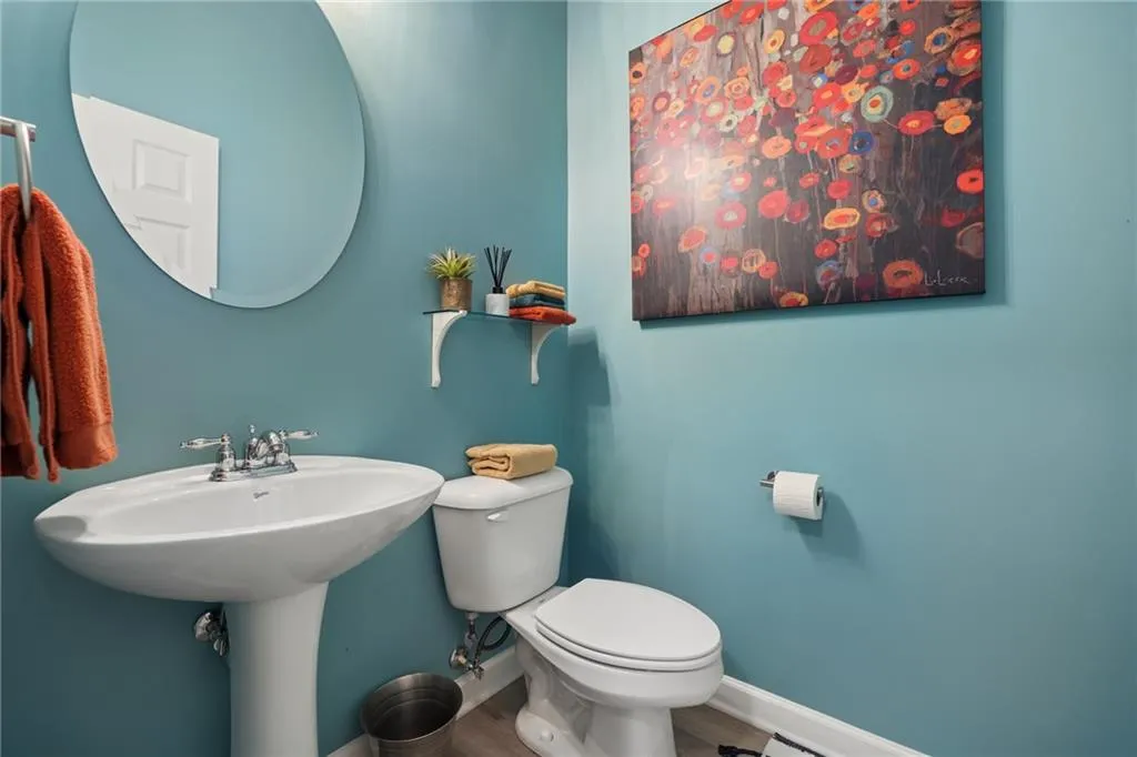 Powder room on main floor.
