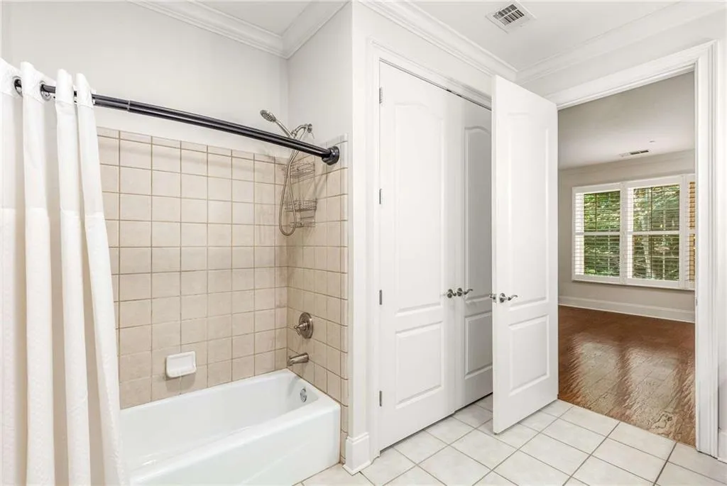 The double French doors open to the closet.