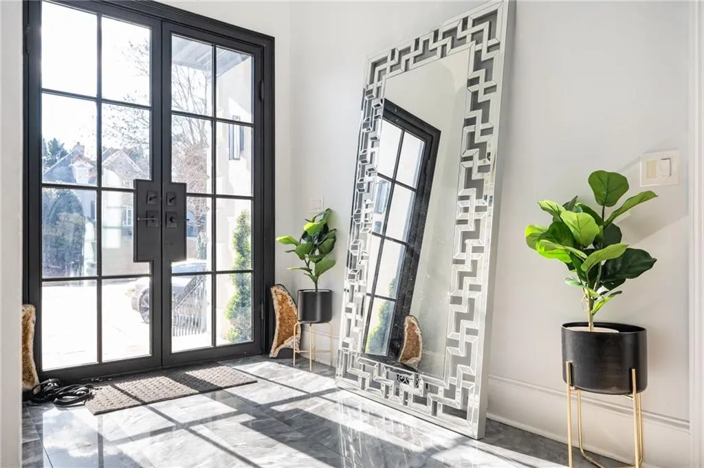 Entryway featuring french doors