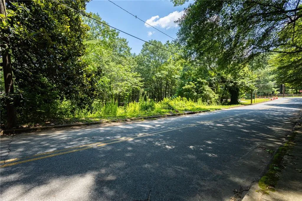 View of asphalt street with curbs