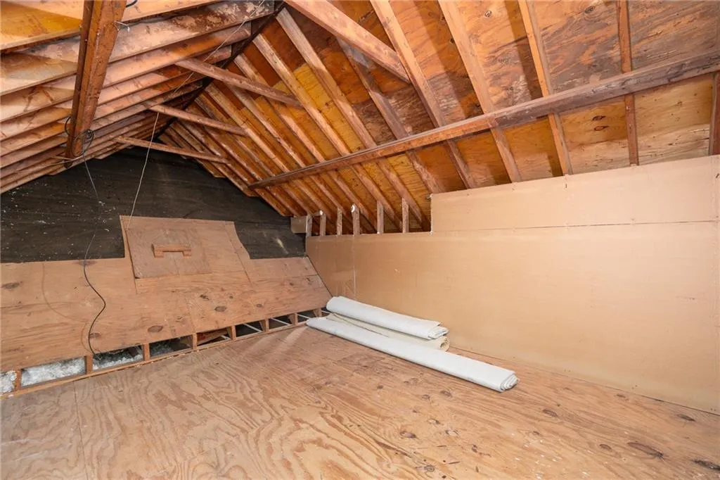 Walk-In Attic above the garage.