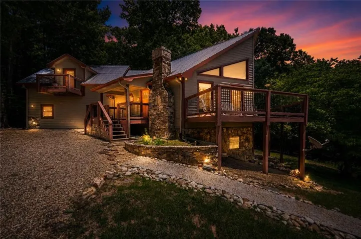 Cabin at dusk