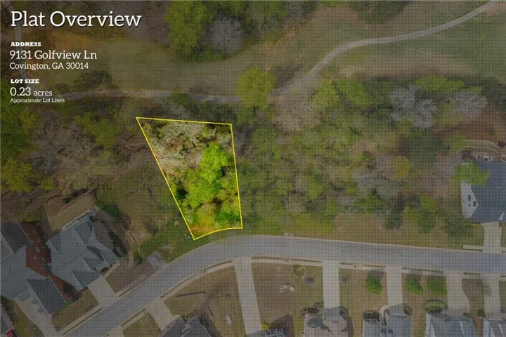 Aerial overview of property's location with property parcel outlined