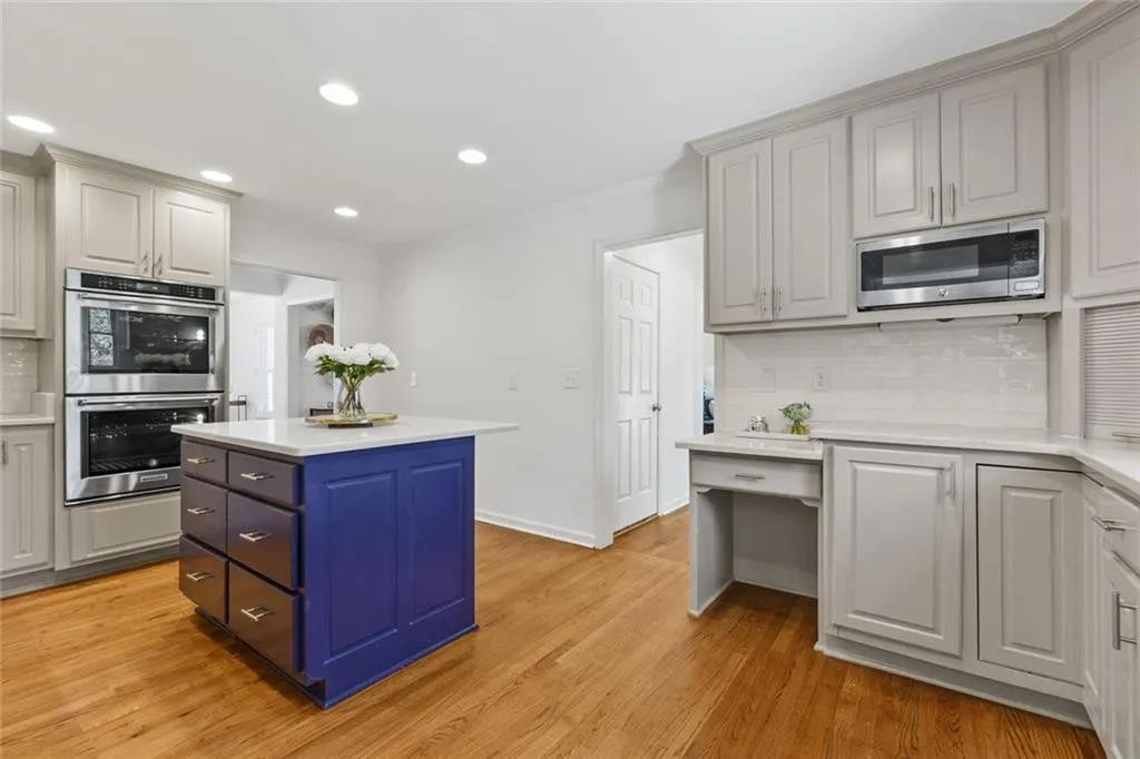 Kitchen with View of in built desk area