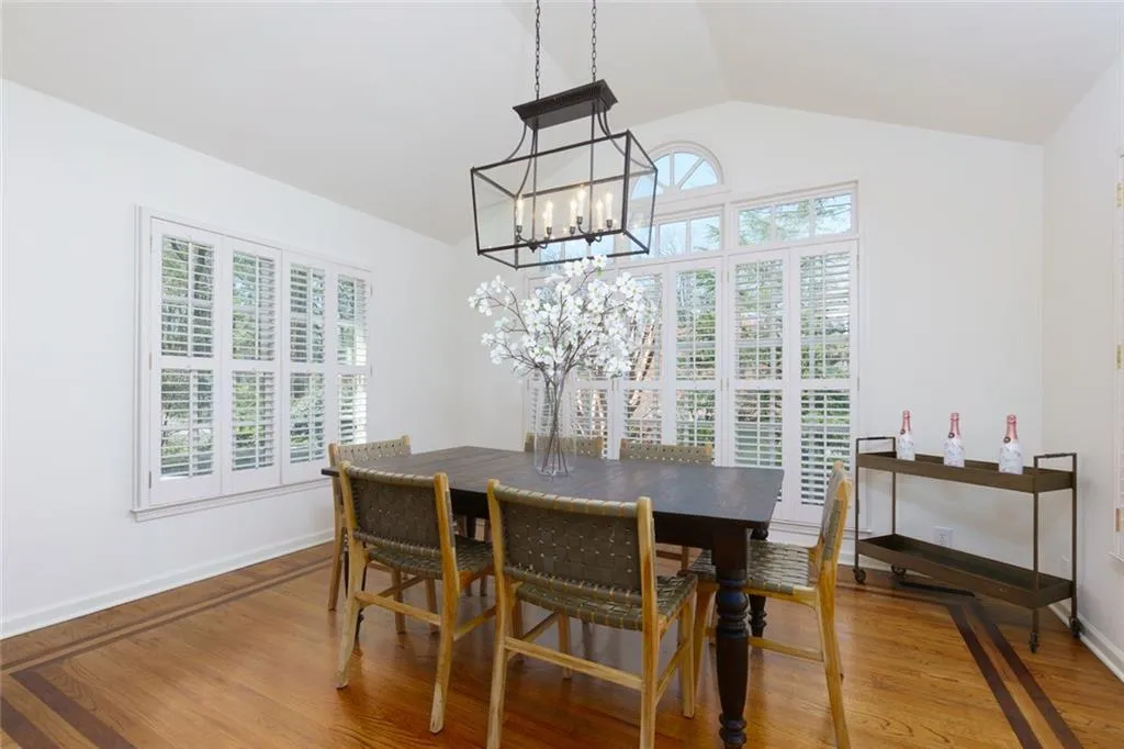 Dining Room with Cathedral Ceiling