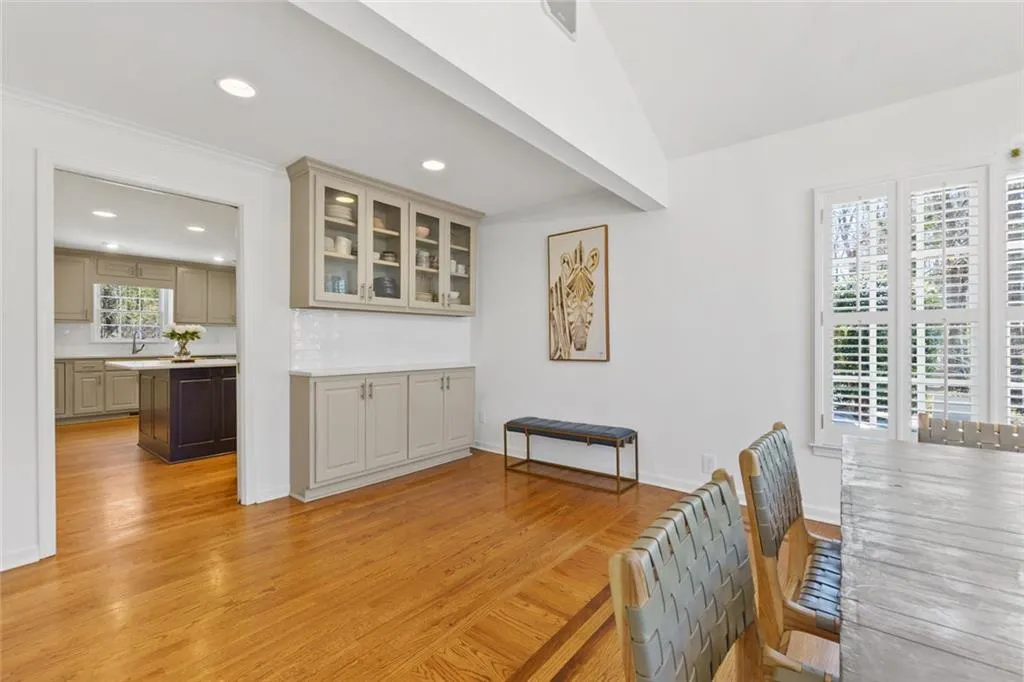 Diining Room with Cabinet Storage with White Marble Top