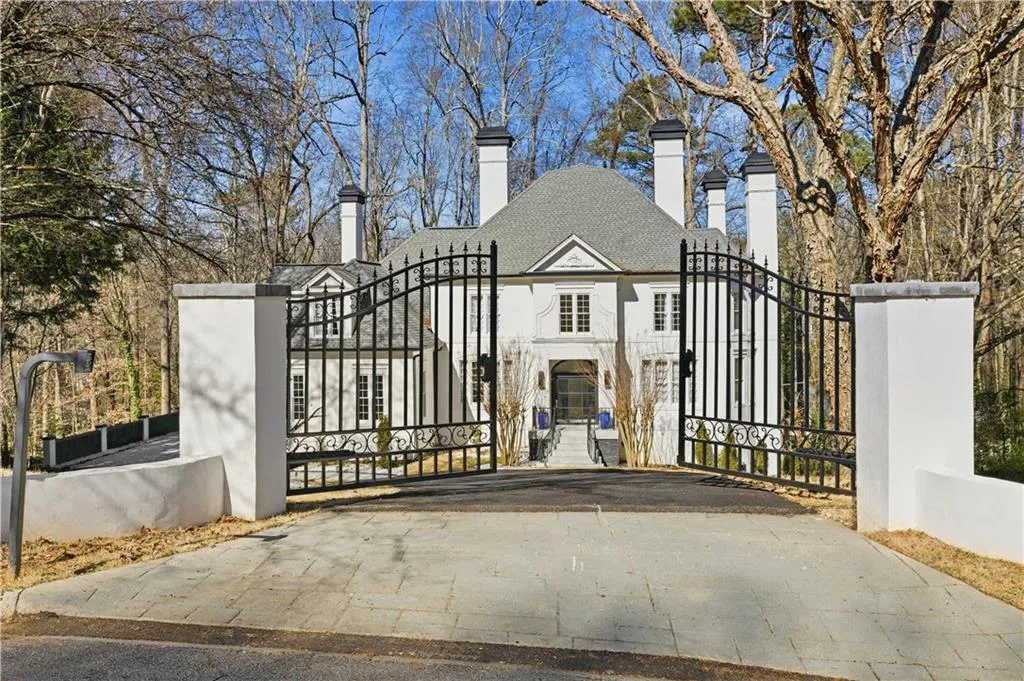 Gate with a fenced front yard