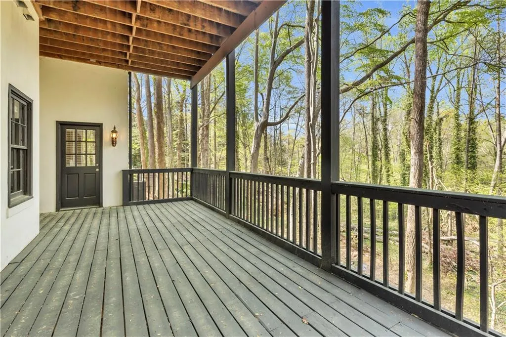 View of wooden deck