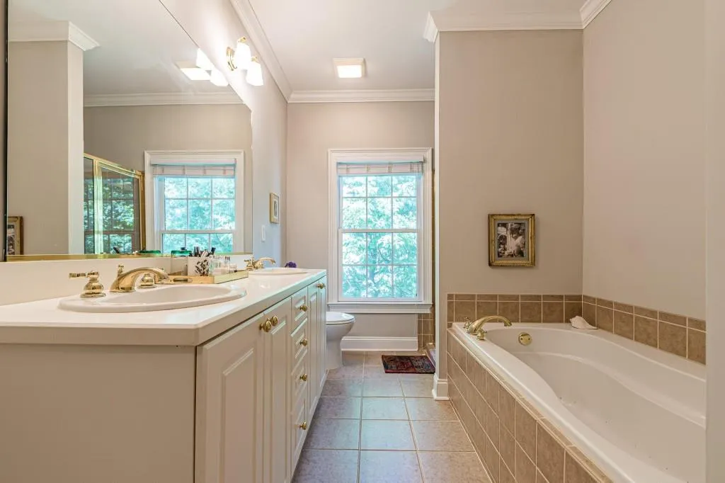 Large Primary Bath Suite - Double Vanity, Jetted Tub, Stand Up Shower Large Primary Bath Suite - Double Vanity, Jetted Tub, Stand Up Shower