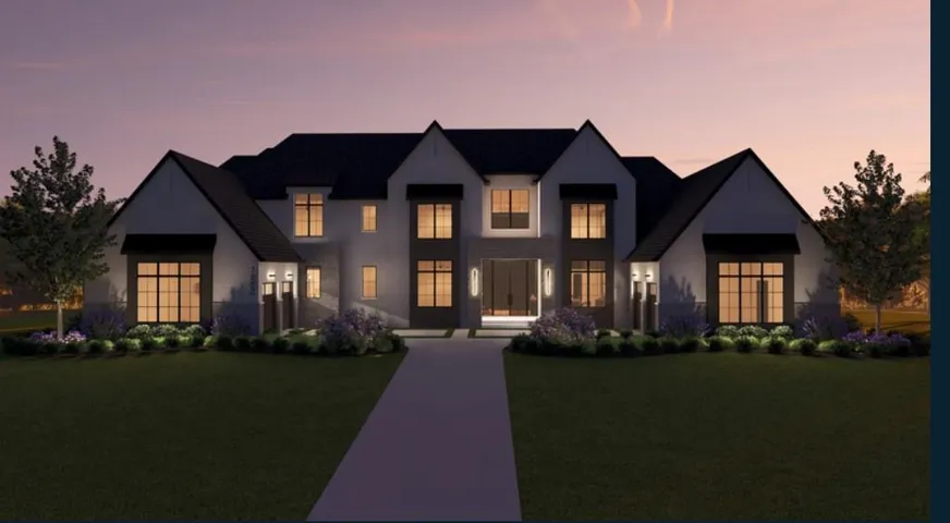 Modern Farmhouse exterior with white siding and black trim accents