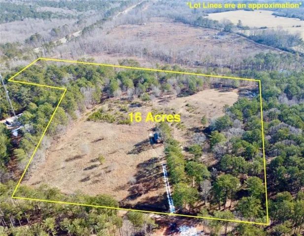 16-acre parcel featuring a mix of cleared land and mature trees