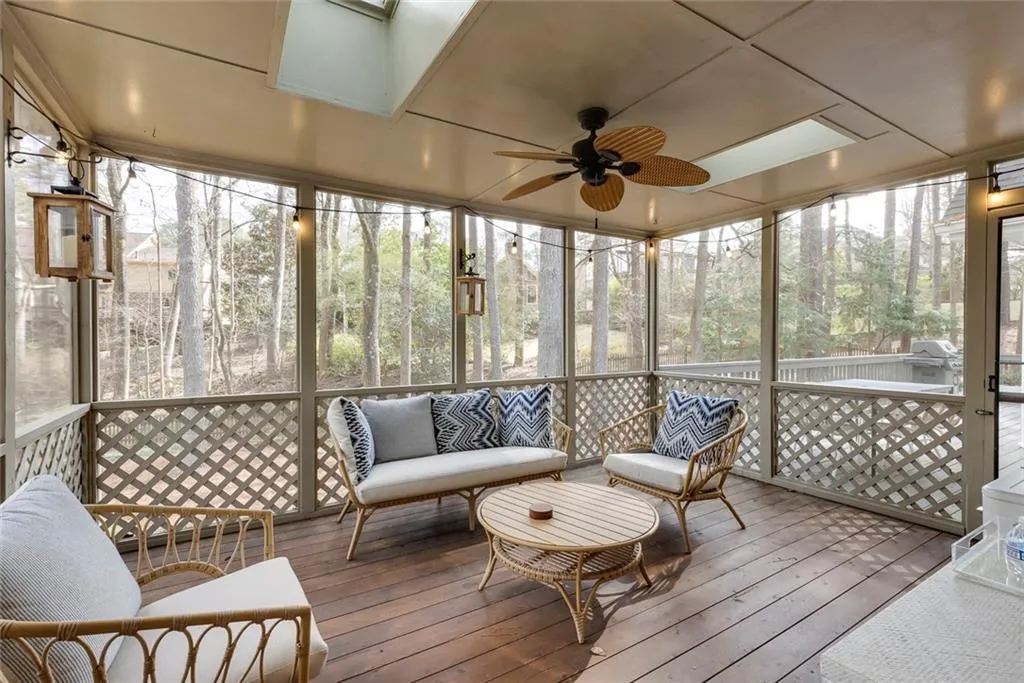 Walkout to screen porch & deck with amazing views of yard