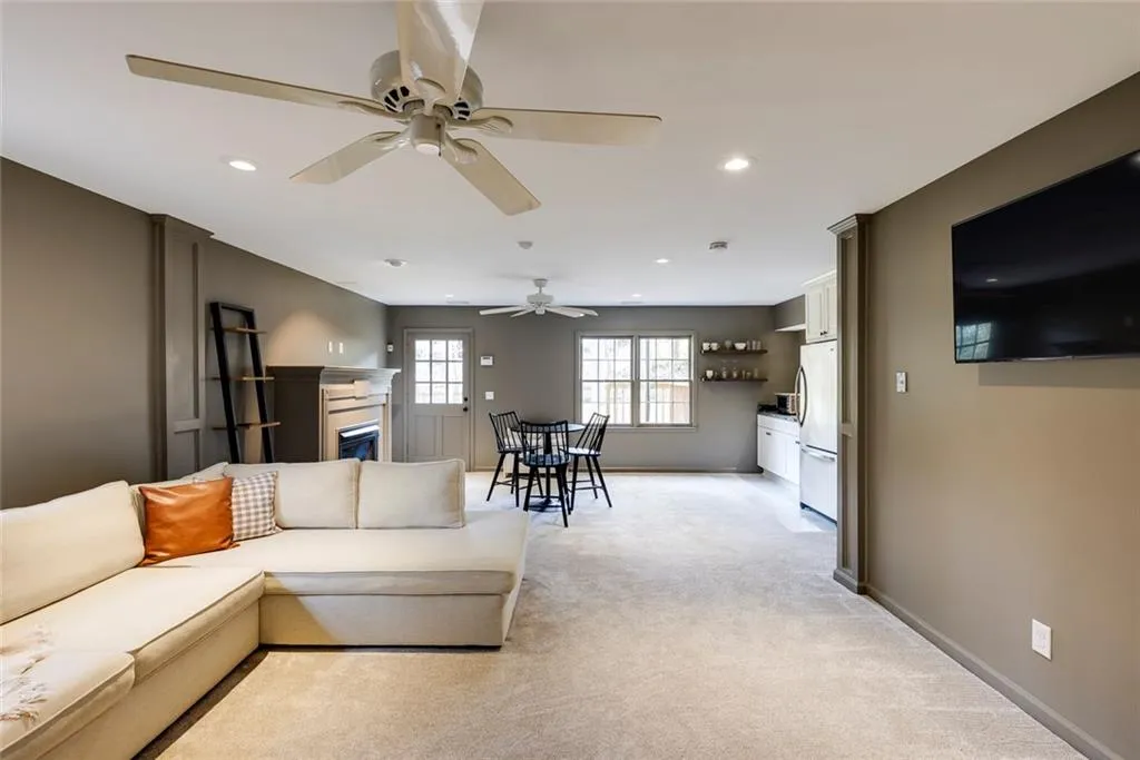 Basement living room.