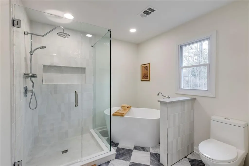 Newly renovated primary bath.