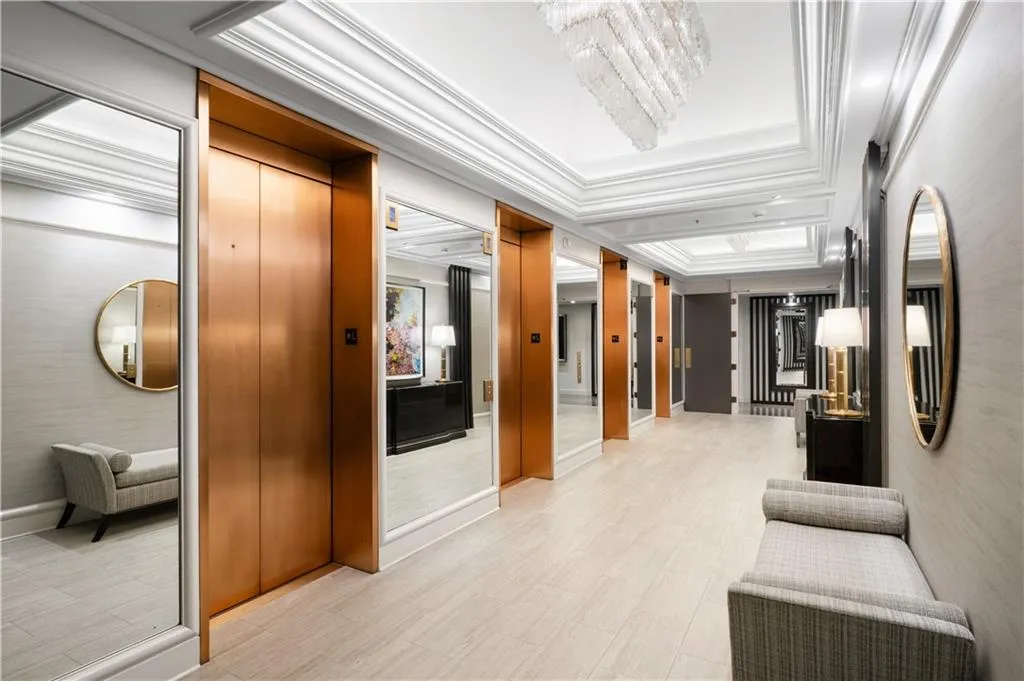 Recently updated elevator banks.