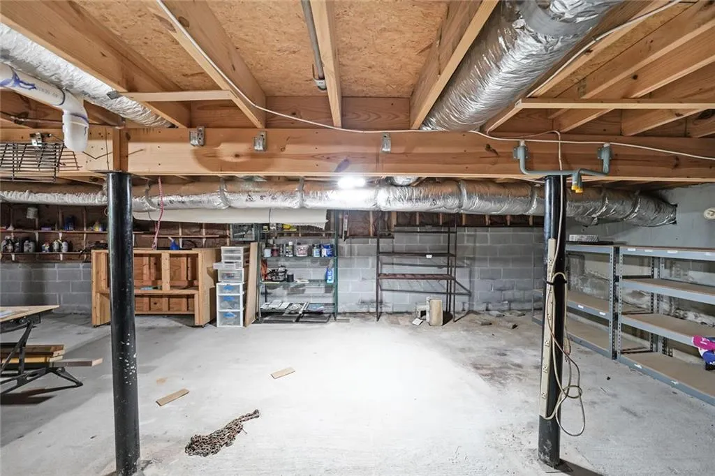View of unfinished basement