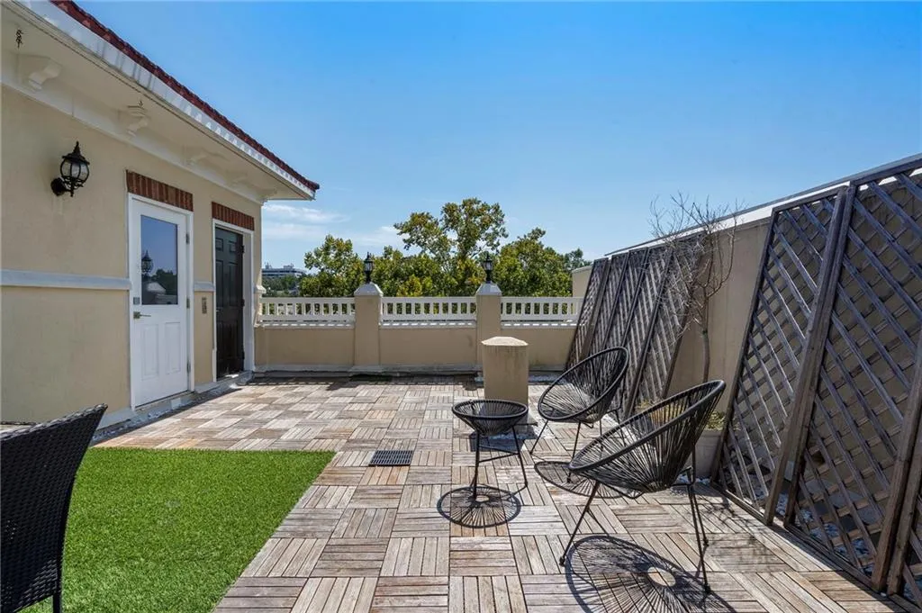 Fenced backyard featuring a patio area Fenced backyard featuring a patio area