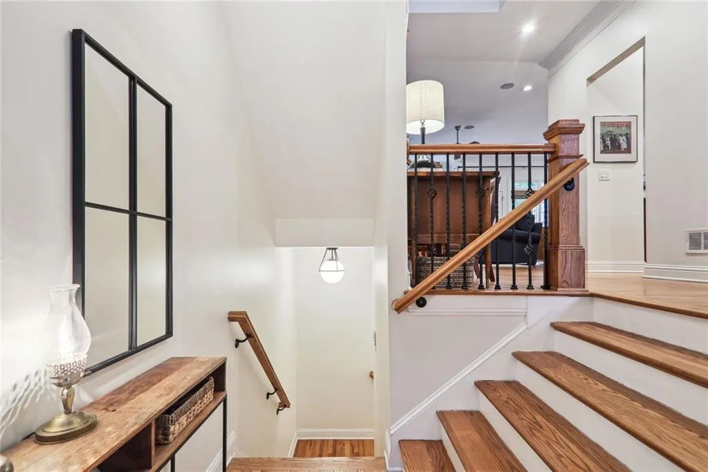 Stairs with wood-type flooring