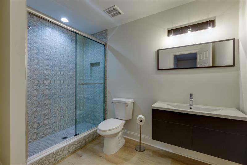 Terrace level bathroom