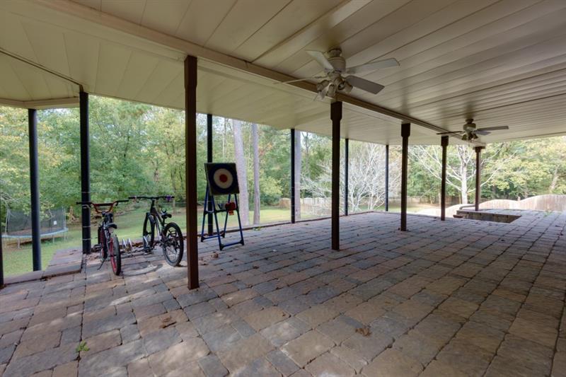 Patio with dry below decking