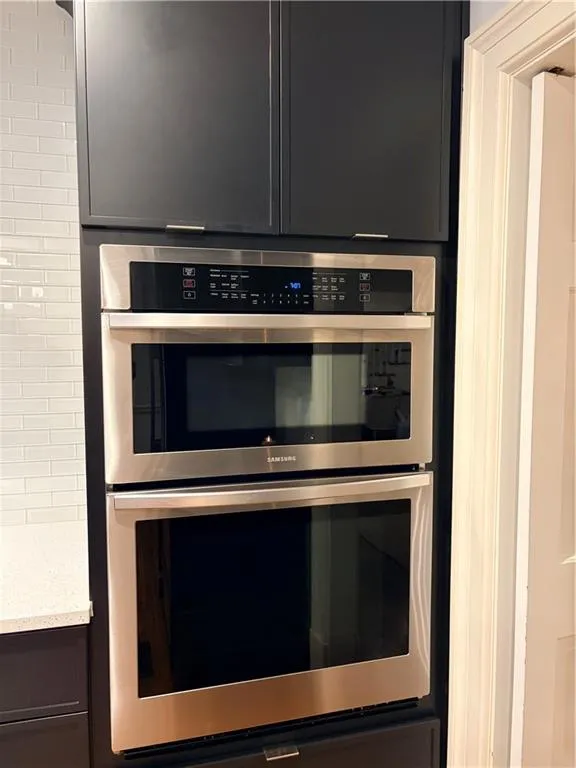 Stainless steel built-in microwave and oven combination