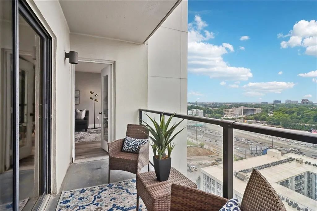 Balcony with a city view