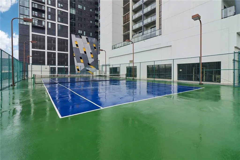 View of tennis court