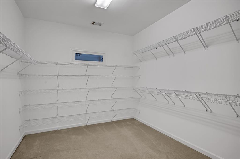 Walk in closet featuring carpet flooring