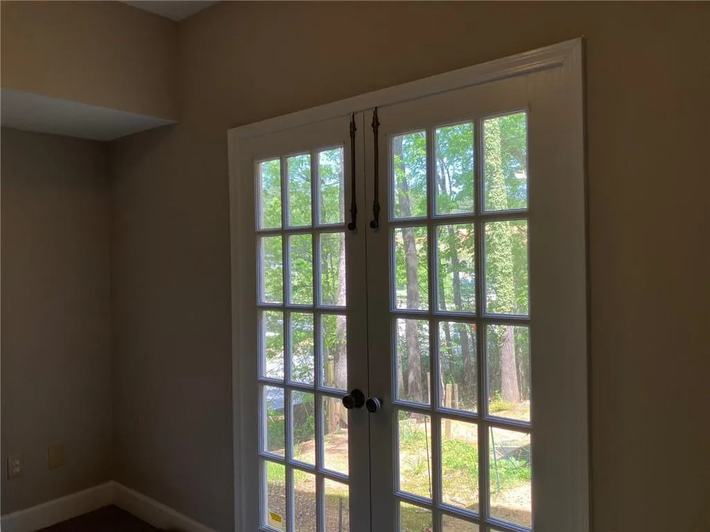 Entryway featuring french doors