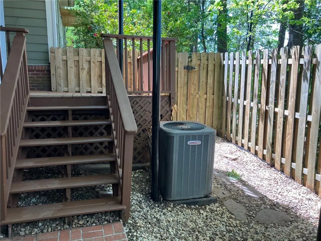 Exterior details featuring central AC