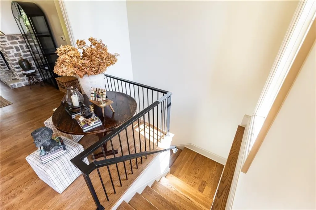 Stairs down to terrace level