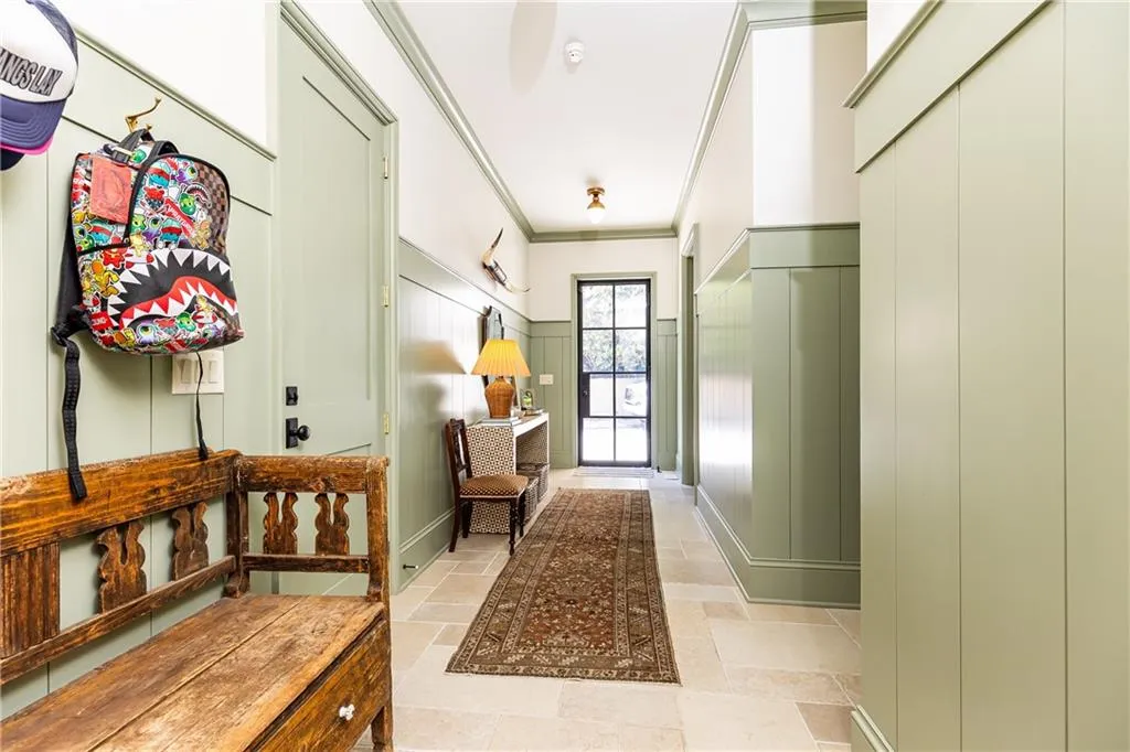 Hallway to garages and amenities