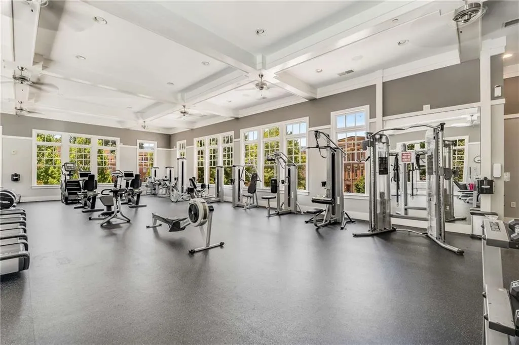 State of the art gym with treadmills, bikes, elliptical machines, rowers, weights and more- feel free to
