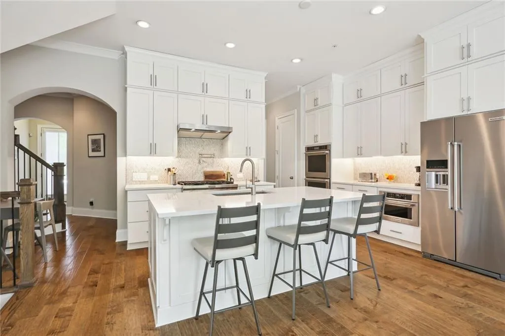 Spacious gourmet kitchen with extensive cabinet space
