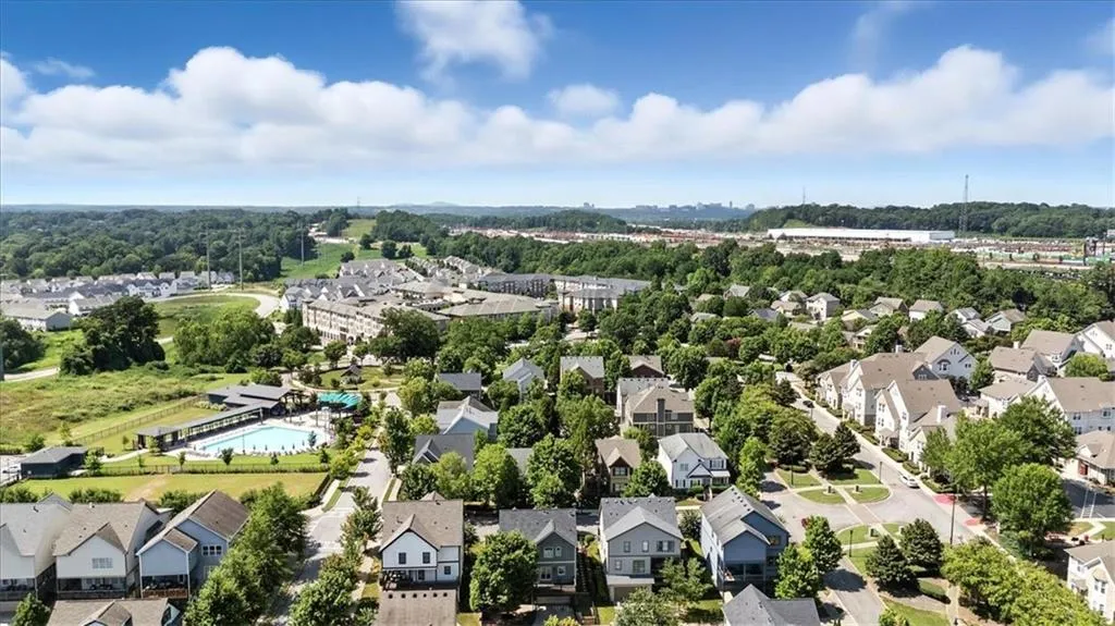 Aerial view of residential area